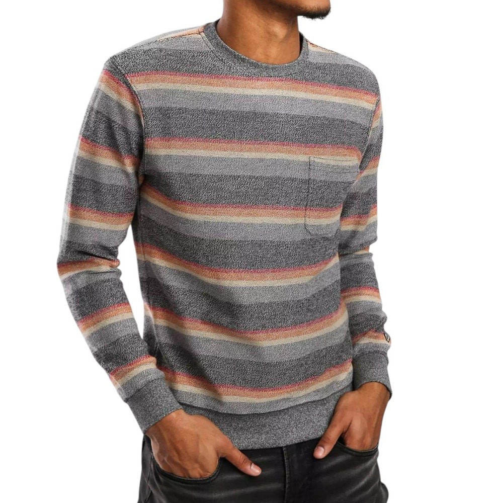 Vissla Recliner‎ Striped Pullover Mens L (Slim Fit) Phantom Striped Surf Coastal